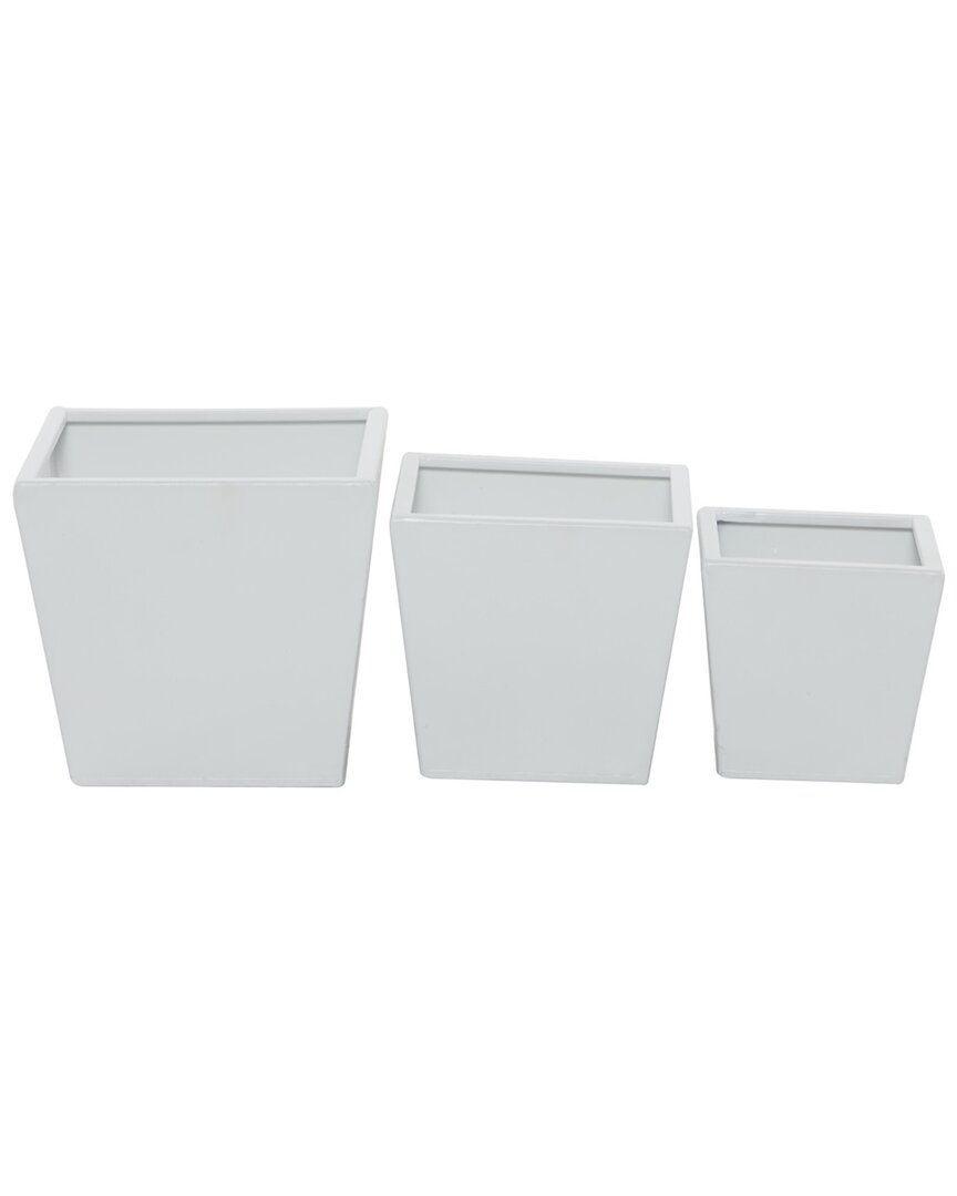 Cosmoliving By Cosmopolitan Set Of 3 Planter In White