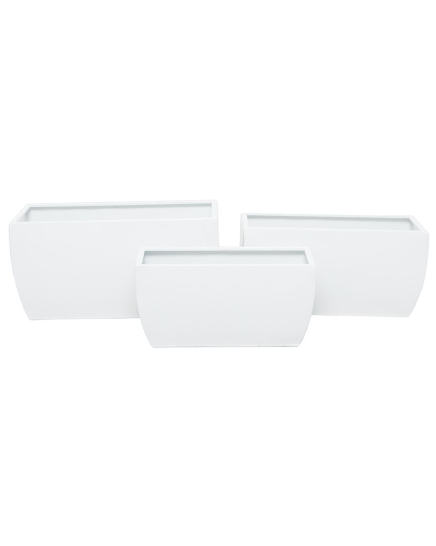 Cosmoliving By Cosmopolitan Set Of 3 Planters In White