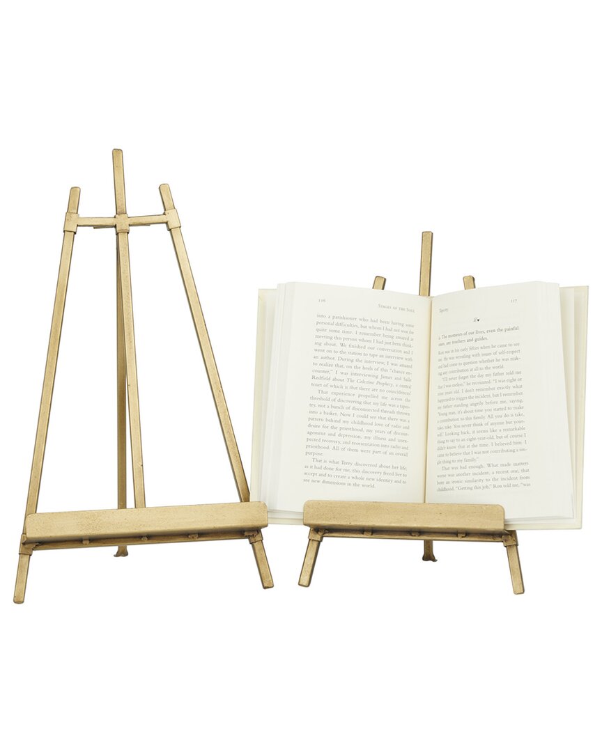 Peyton Lane Set Of 2 Traditional Easels In Gold