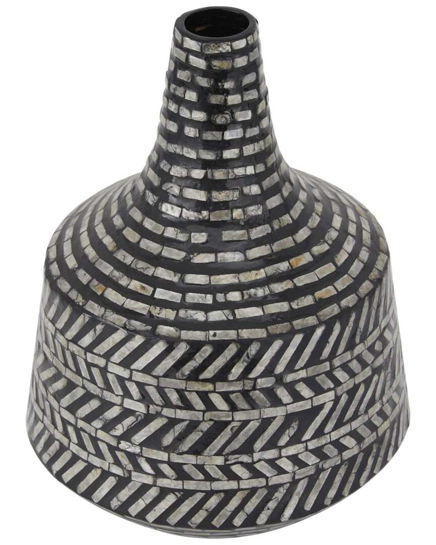 Peyton Lane Shell Vase In Black