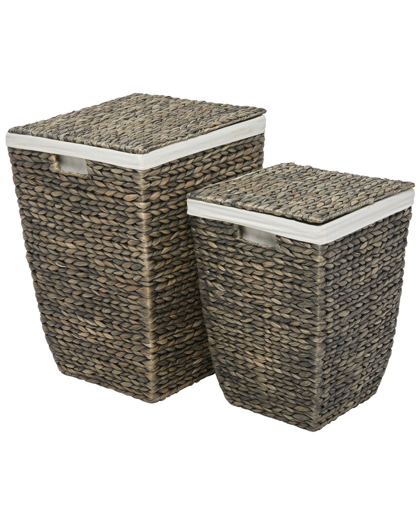 Cosmoliving By Cosmopolitan Set Of 2 Brown Sea Grass Traditional Storage Basket