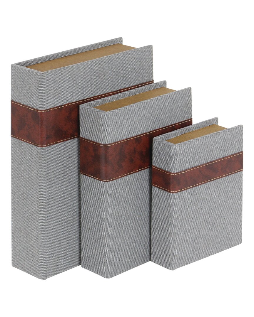 Peyton Lane Set Of 3 Grey Wood Boxes
