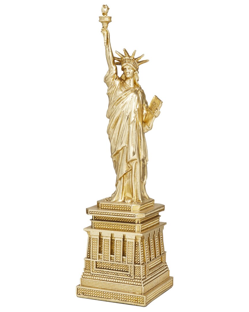 Peyton Lane Statue Of Liberty Gold Polystone Sculpture