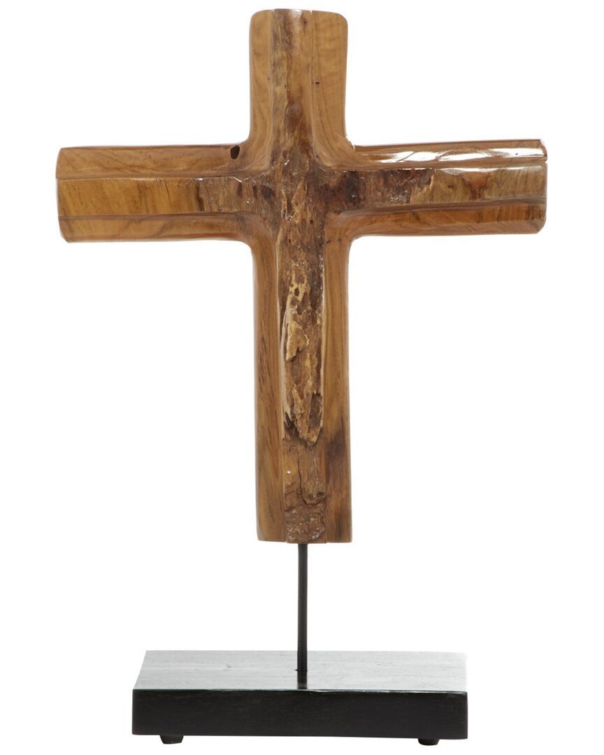 Peyton Lane Teak Wood Eclectic Style Table Decor In Brown