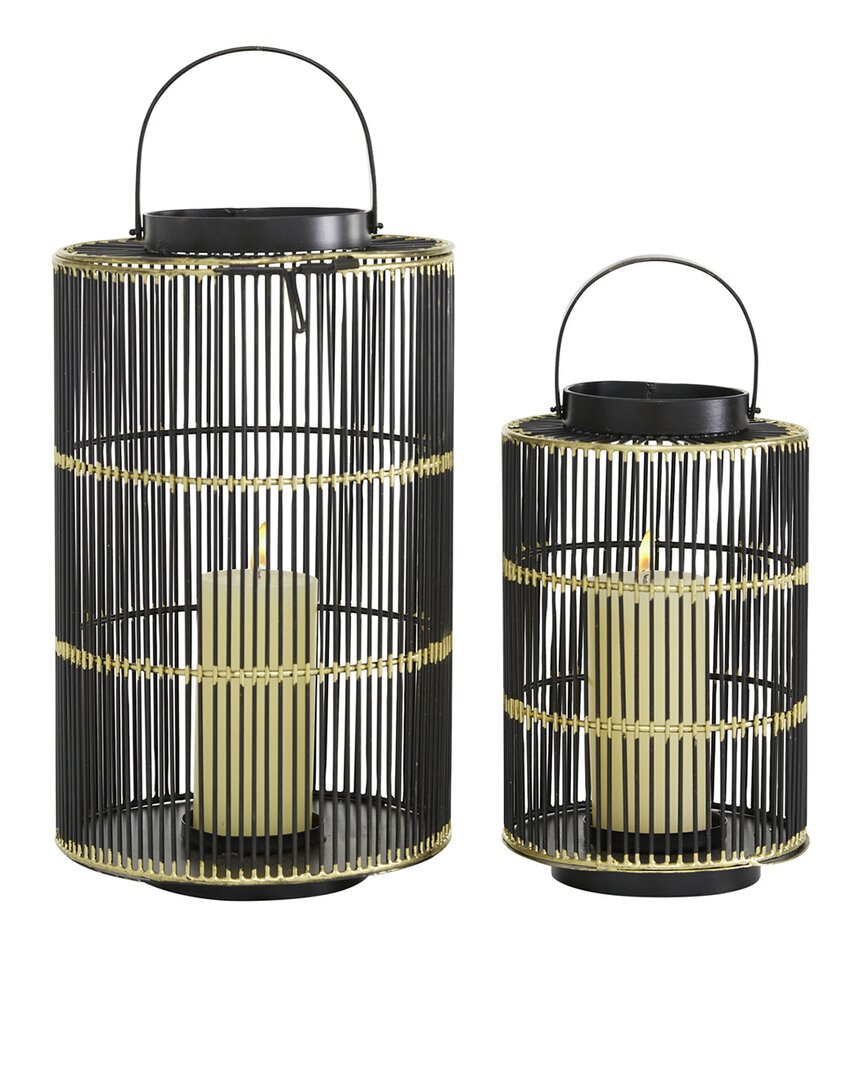 Peyton Lane Set Of 2 Lanterns In Black