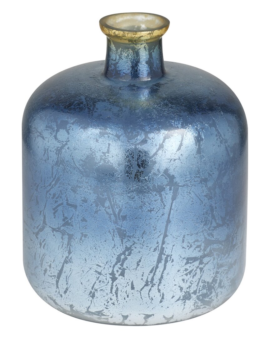 Peyton Lane Glass Coastal Vase In Blue
