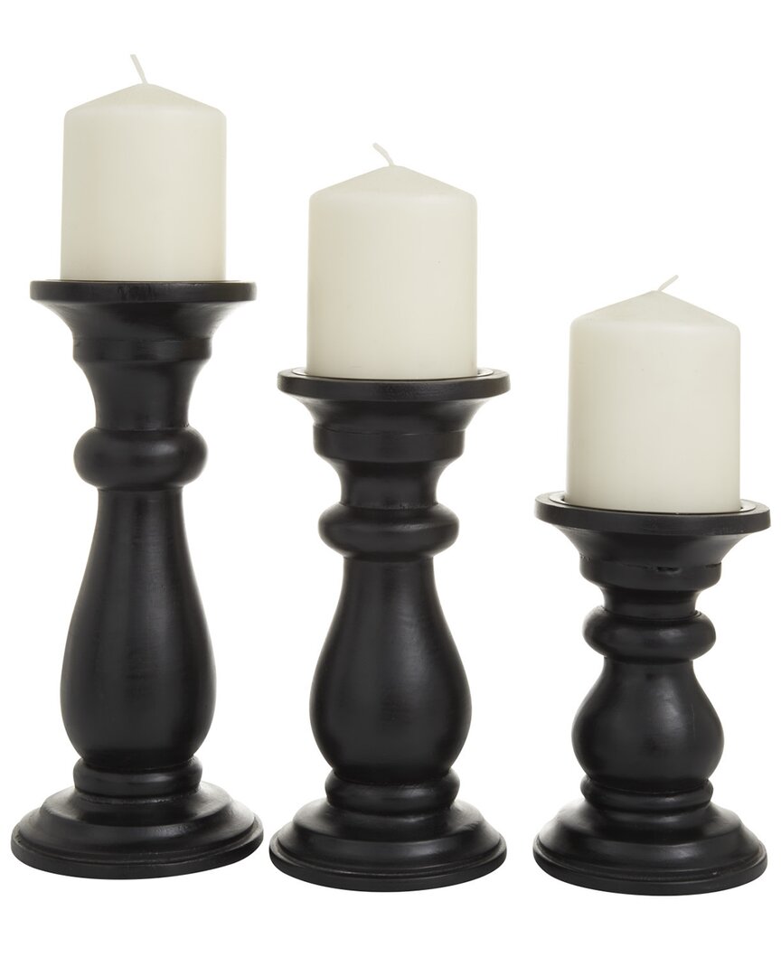 Peyton Lane Set Of 3 Wood Traditional Candle Holder