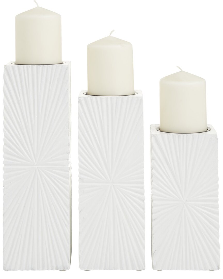 Cosmoliving By Cosmopolitan Set Of 3 Candle Holders