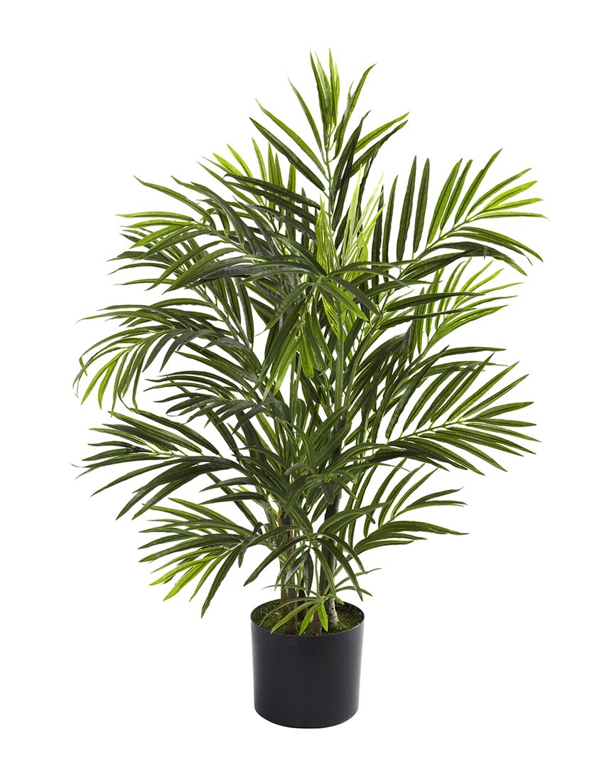 Nearly Natural 3.5' Artificial Areca Palm Uv-resistant Indoor/outdoor Tree In Green