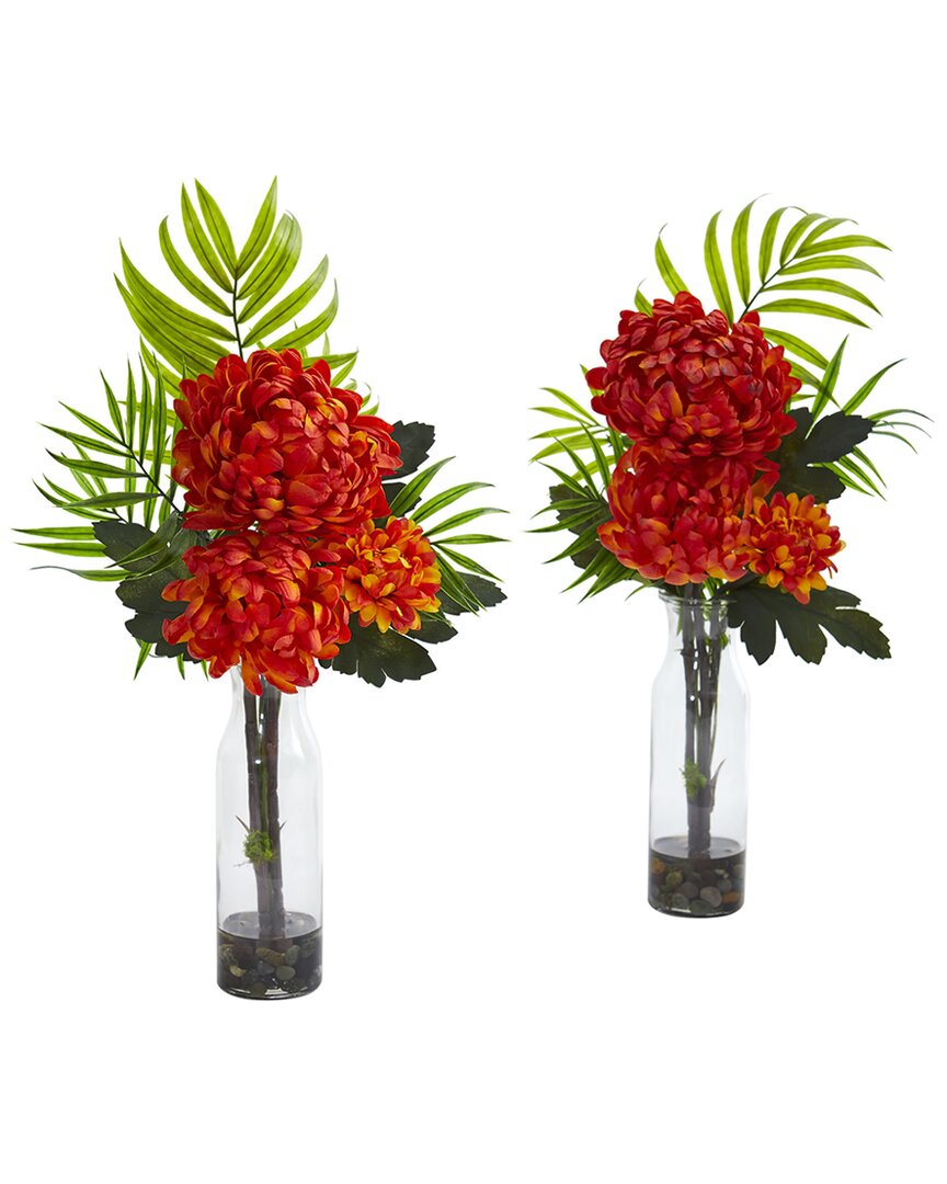 NEARLY NATURAL NEARLY NATURAL SET OF 2 TROPICAL MUM ARTIFICIAL ARRANGEMENTS