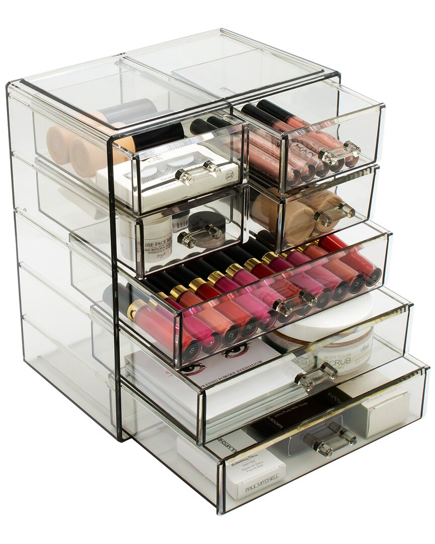 Sorbus Brown Makeup Storage Case With Drawers