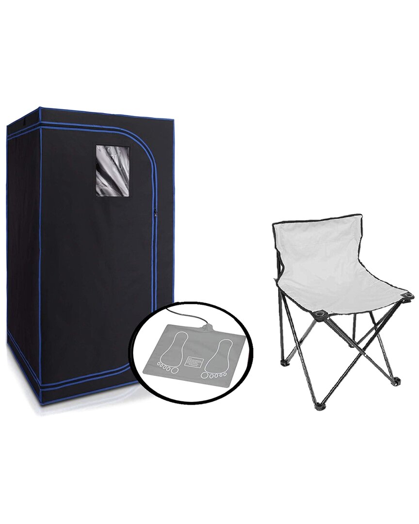 Serenelife Compact And Portable Sauna System In Black