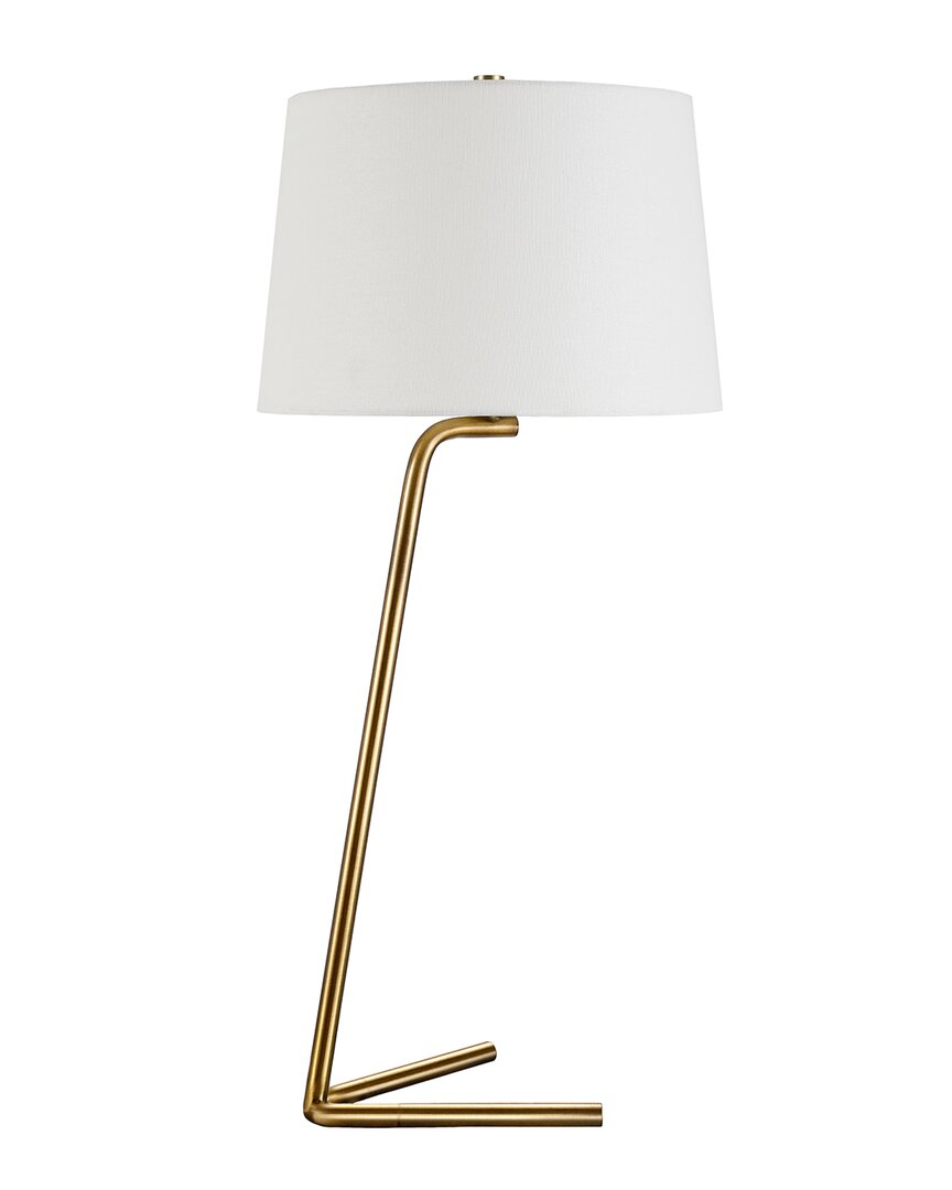 Abraham + Ivy Markos Tilted Brushed Brass Table Lamp In Gold
