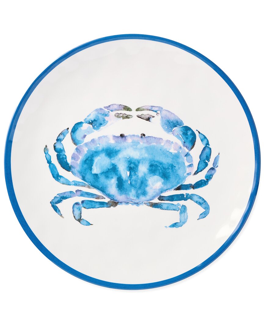 Certified International Beach House Crab Melamine Set Of 6 Dinner Plates