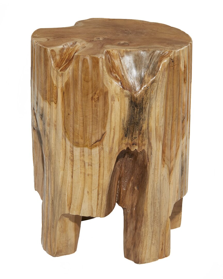 Peyton Lane Teak Wood Contemporary Stool In Brown