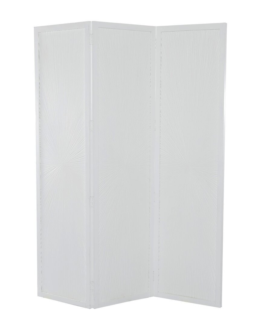 Peyton Lane Set Of 3 Contemporary Room Divider Screen In White