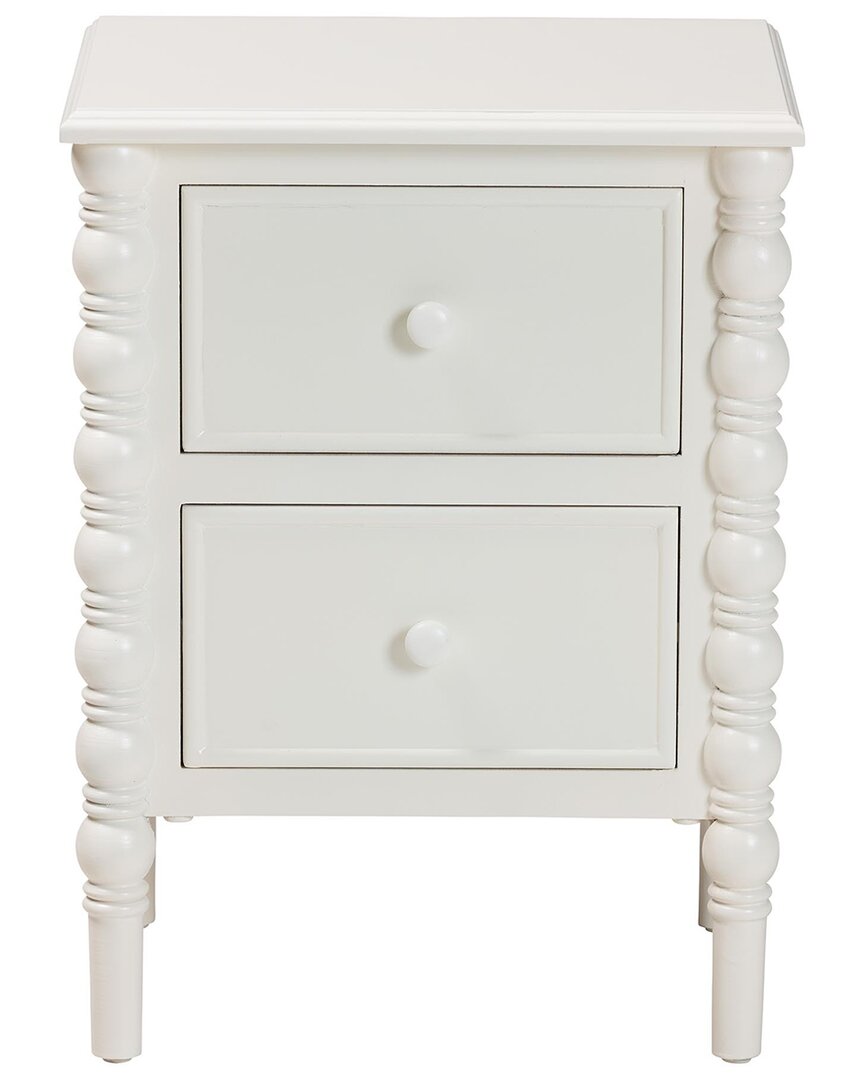 Baxton Studio Malinda Classic 2-drawer End Table With Spindle Legs