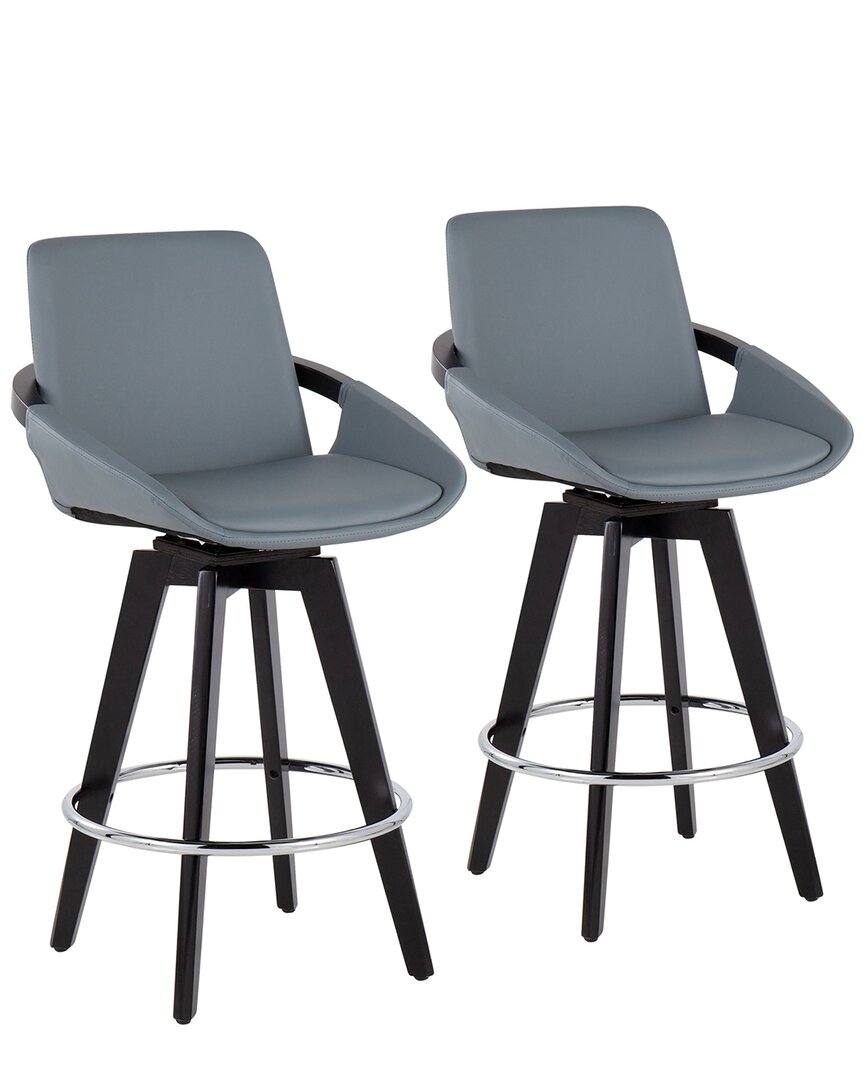 LUMISOURCE LUMISOURCE SET OF 2 COSMO SWIVEL FIXED-HEIGHT COUNTER STOOLS 
