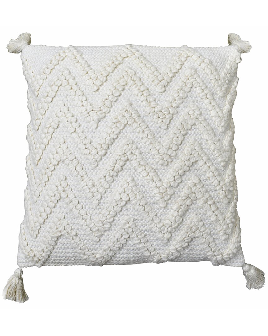 Tiramisu Handwoven Cotton Polyfilled Cushion In White
