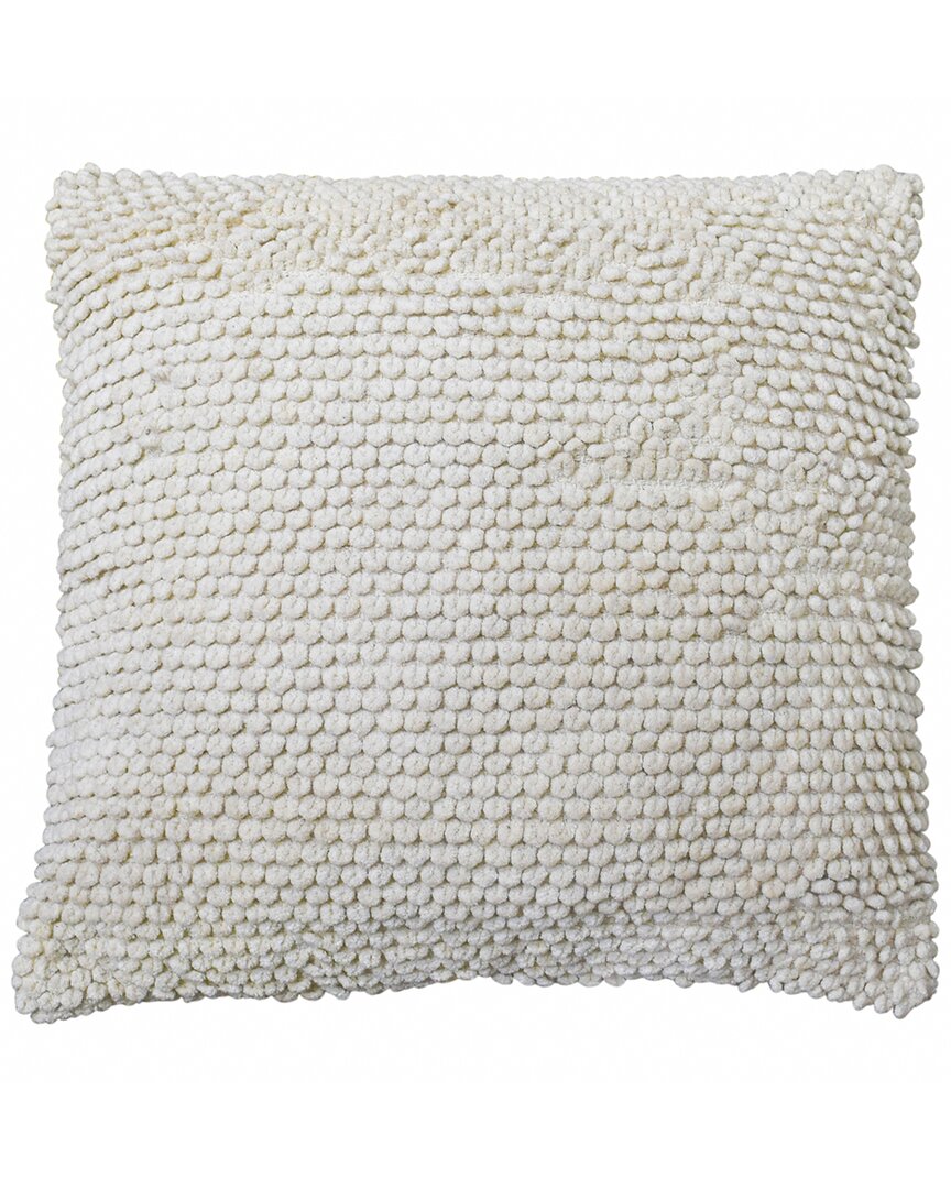 Tiramisu Handwoven Cotton Polyfilled Cushion In Cream