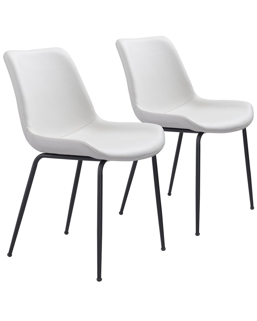 Zuo Modern Byron Dining Chair (set Of 2) In White