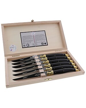 Jean Dubost Set of 6 Steak Knives in Clasp Box