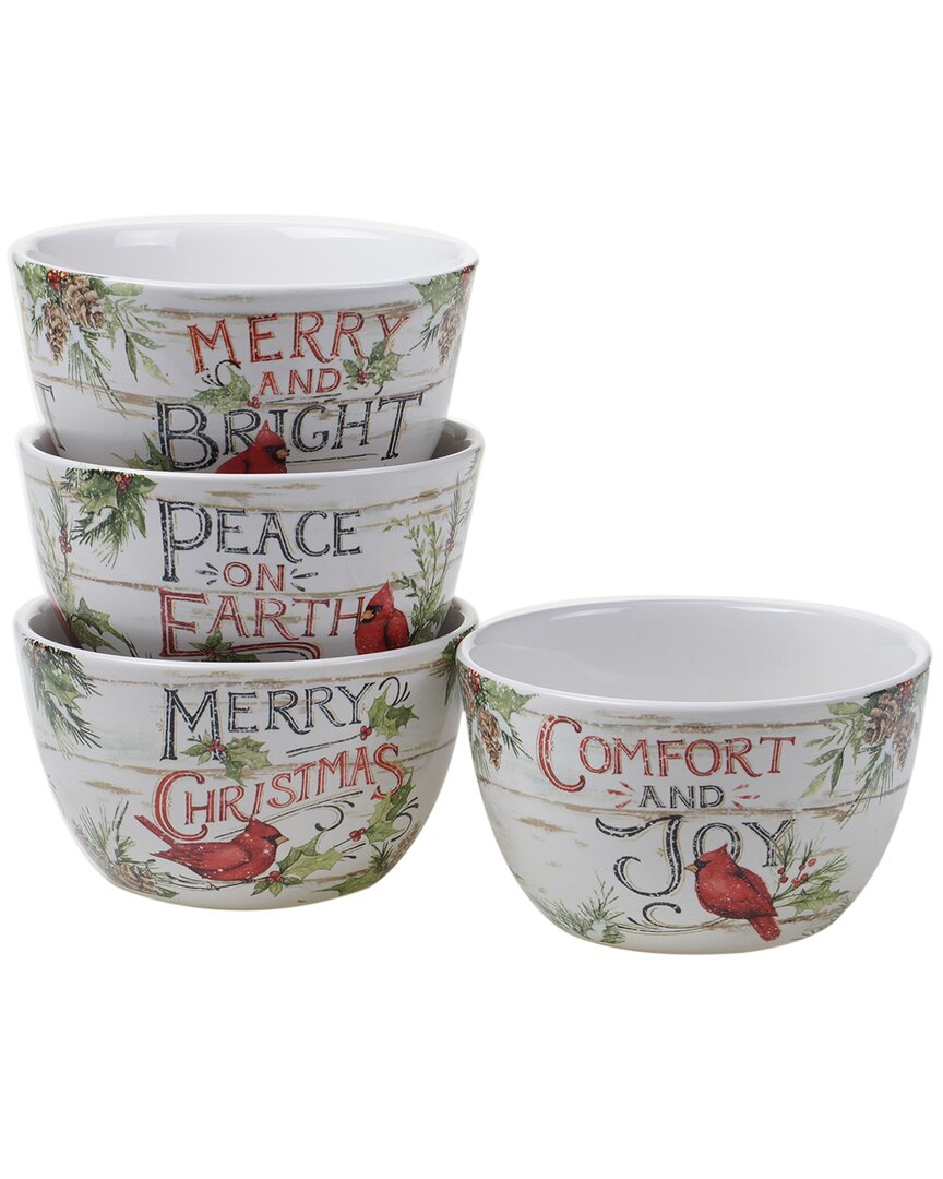 Certified International Garden Gnomes Set Of 4 Ice Cream Bowl