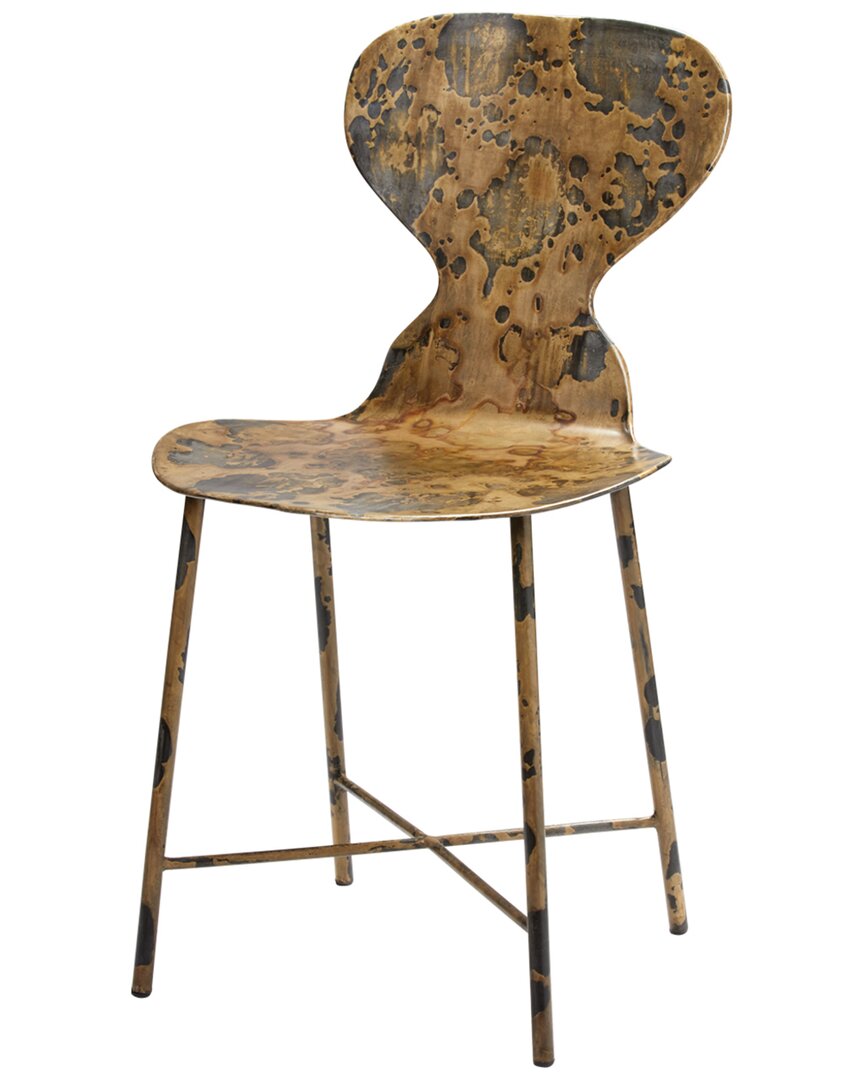 Jamie Young Mildred Acid Washed Metal Chair In Black