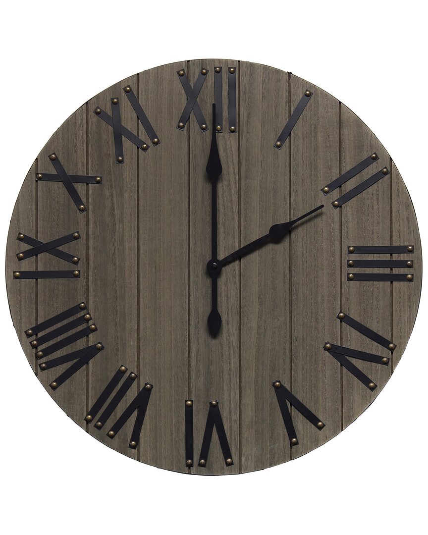 Lalia Home Handsome 21 Rustic Farmhouse Wood Wall Clock In Gray