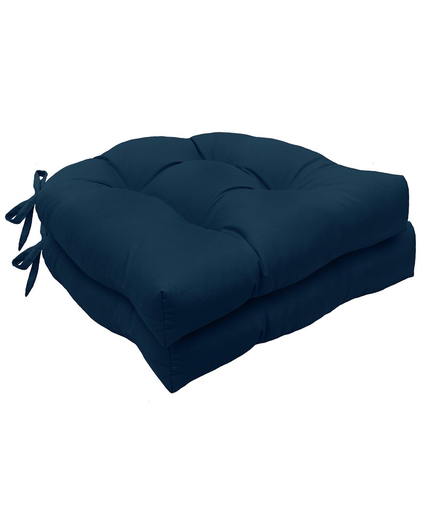 Shop Habitat Pack Of 2 Tufted Chair Pads In Navy