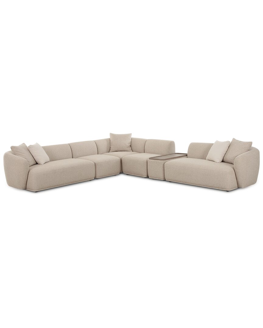 Tov Furniture Sylvie Cream Boucle 6-piece Large Sectional