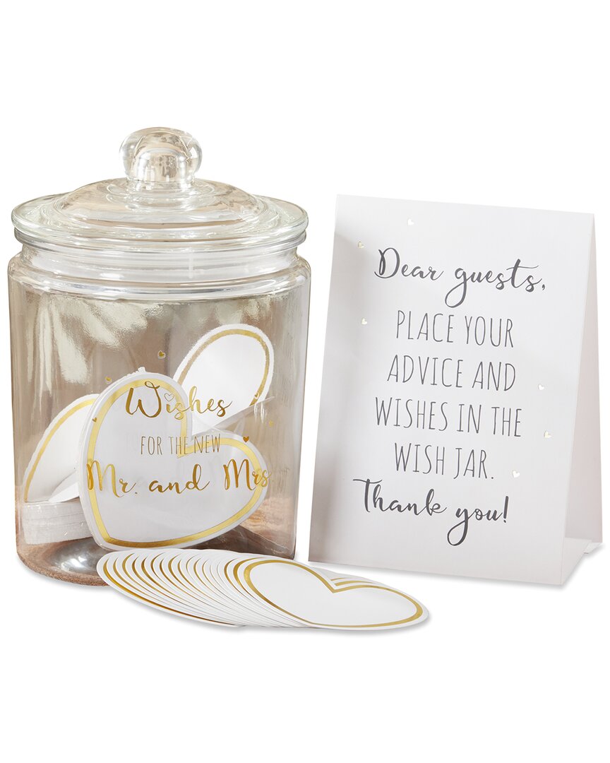 Kate Aspen Wedding Wish Jar With 100 Heart-shaped Cards In Clear
