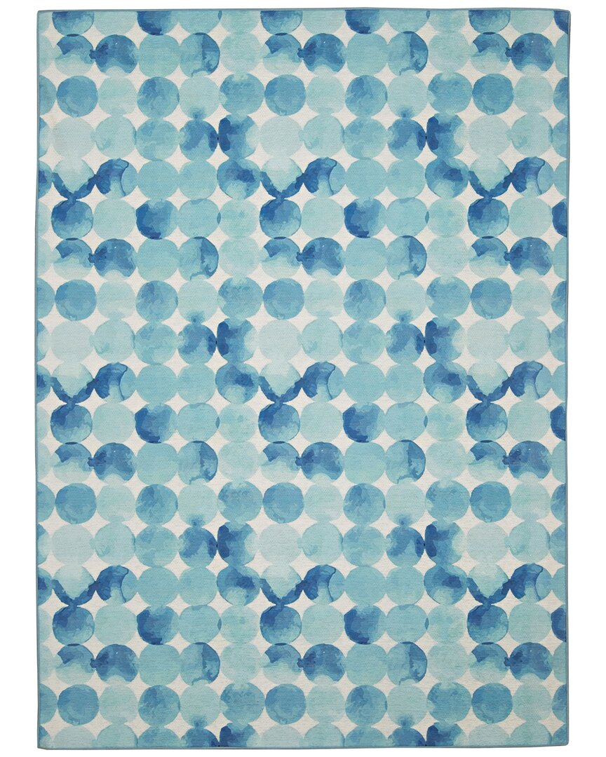 Linon Outdoor Washable Lakel Rug In Blue