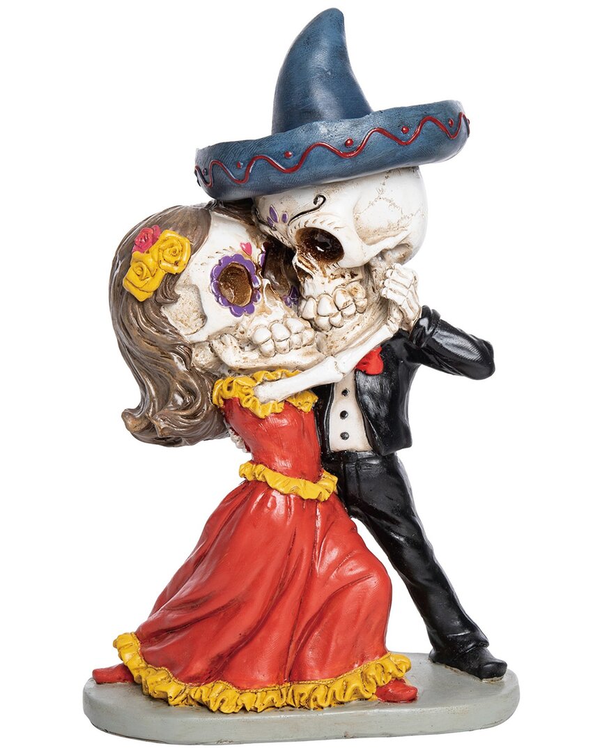 Transpac Resin 10.5in Multicolored Halloween Day Of The Dead Couple Decor In Red