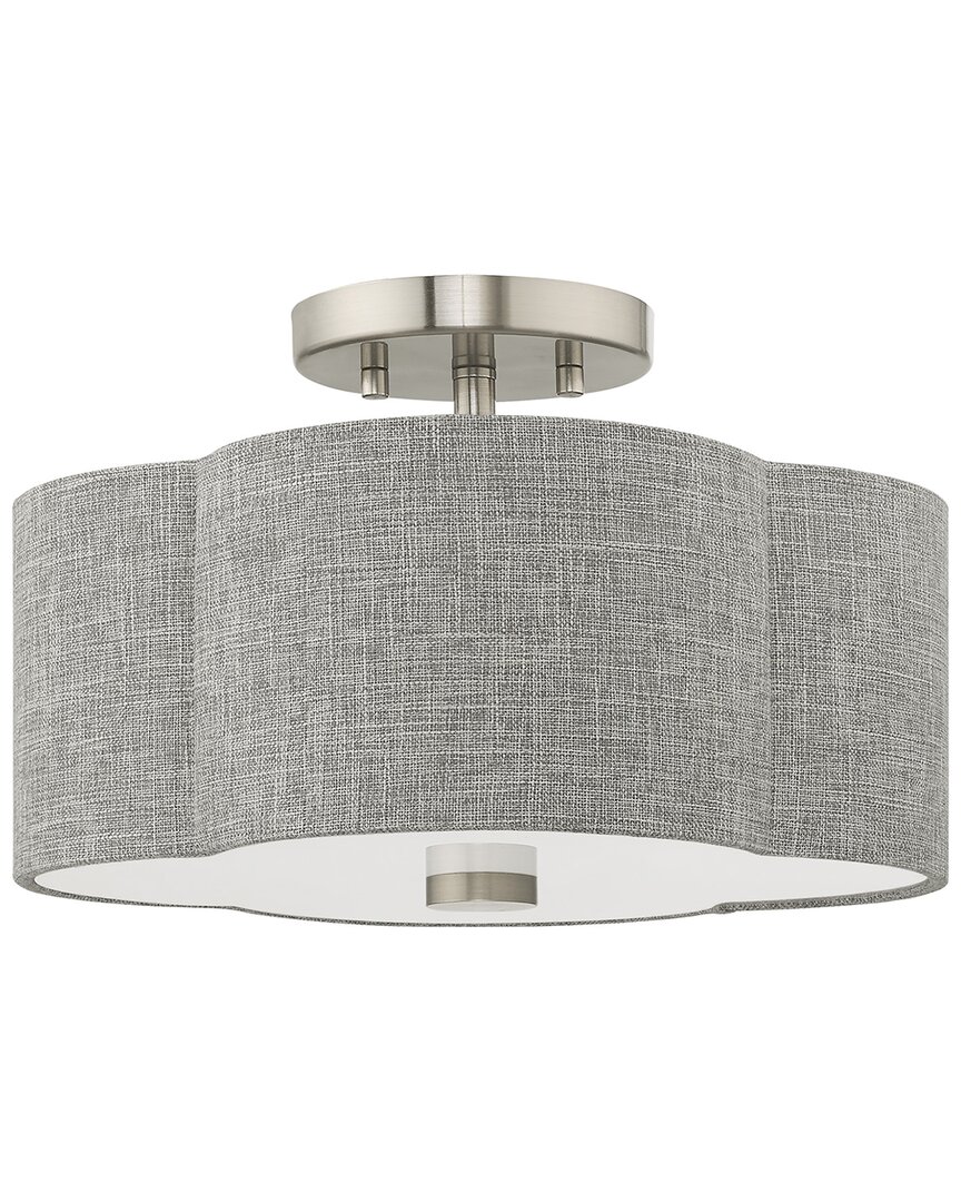 Livex Lighting Kalmar 2 Light Brushed Nickel Ceiling Mount