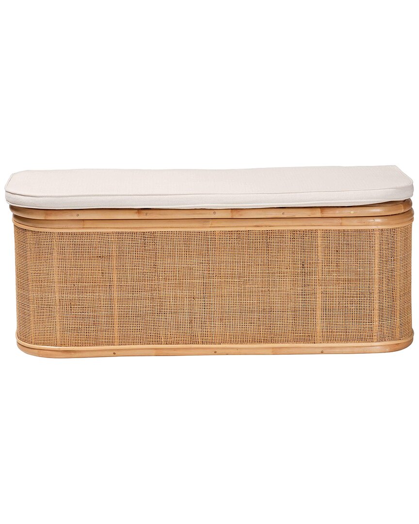 Baxton Studio Ishana Bohemian Rattan Storage Bench