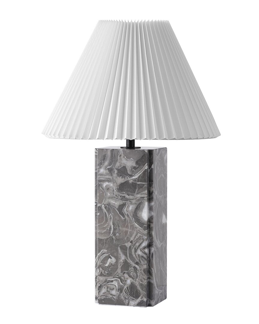 Safavieh Couture Mackenzie Square Marble Table Lamp In Gray
