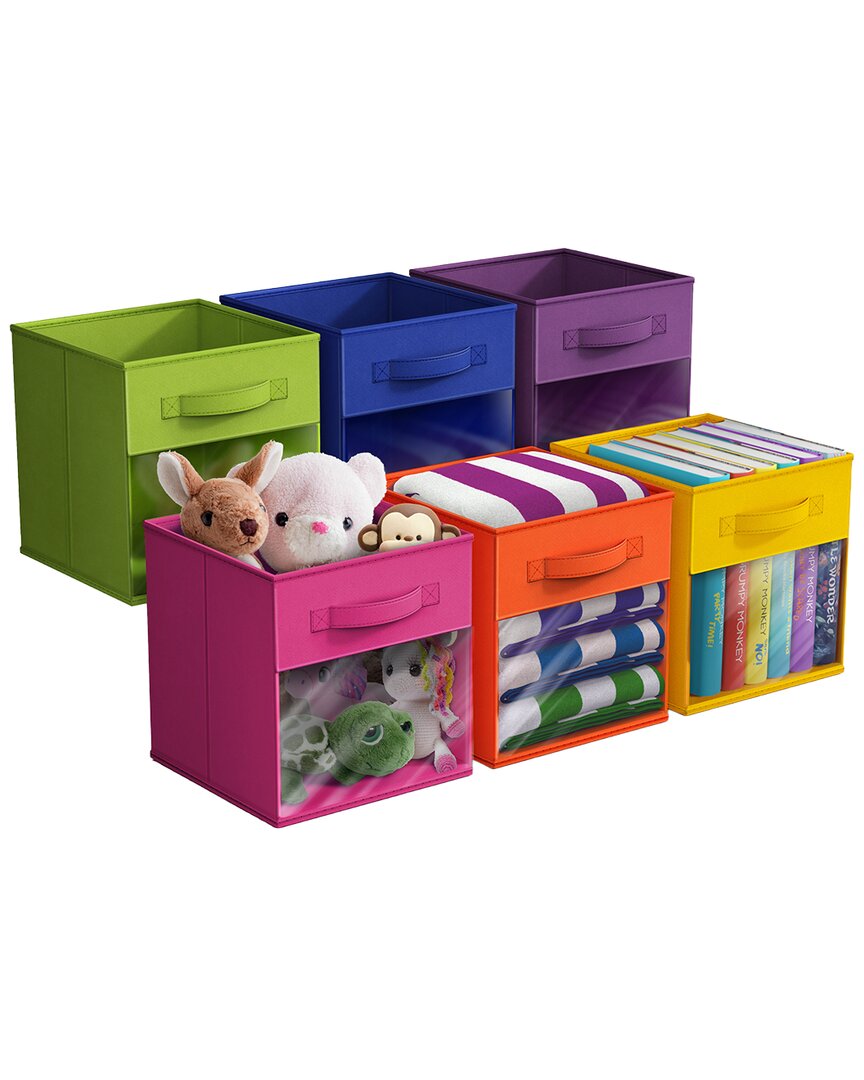 Sorbus 11in 6 Pack Collapsible Fabric Storage Bins In Multi