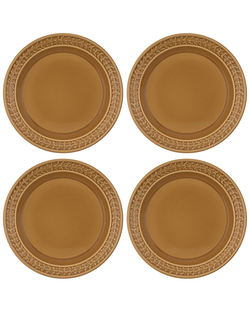 Portmeirion Set Of 4 Botanic Garden Harmony Dinner Plates In Amber