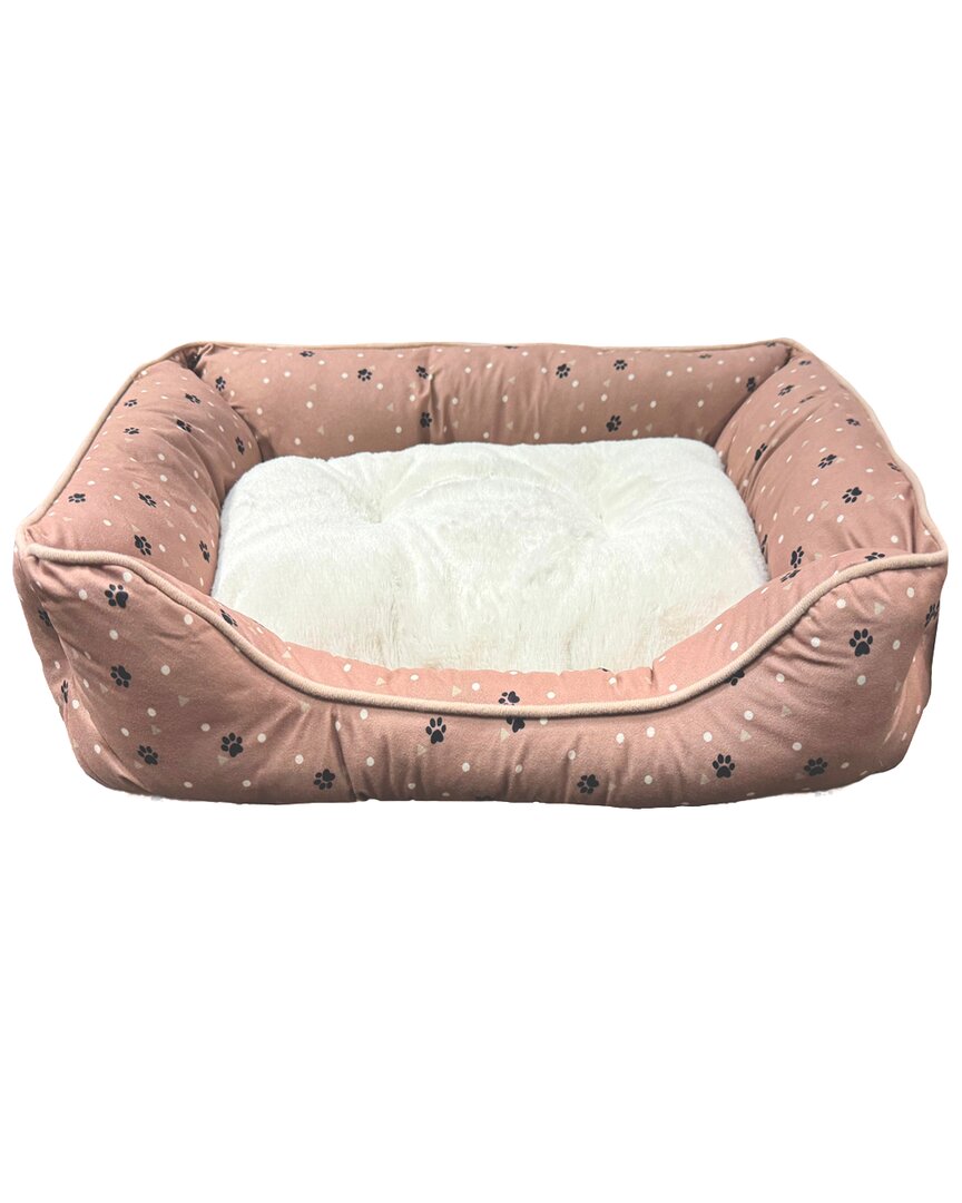 Precious Tails Details Microsuede Pet Bed In Brown