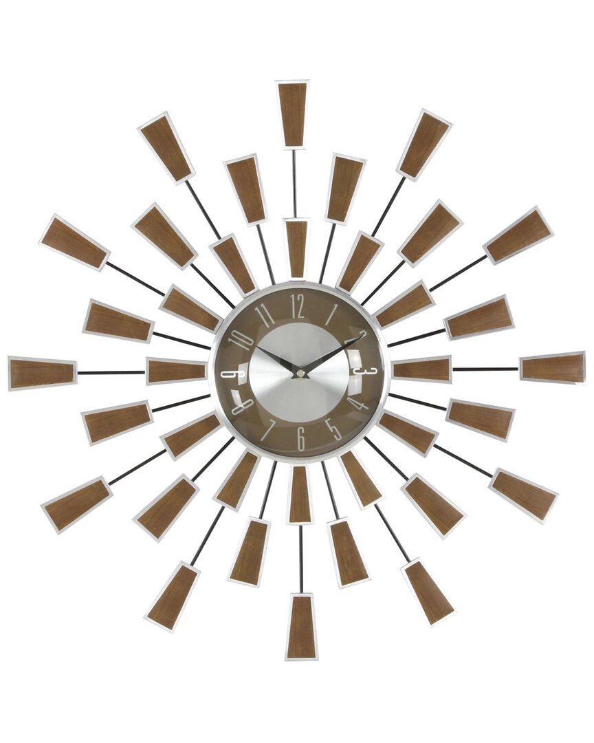 Peyton Lane Modern Metal Wall Clock In Brown