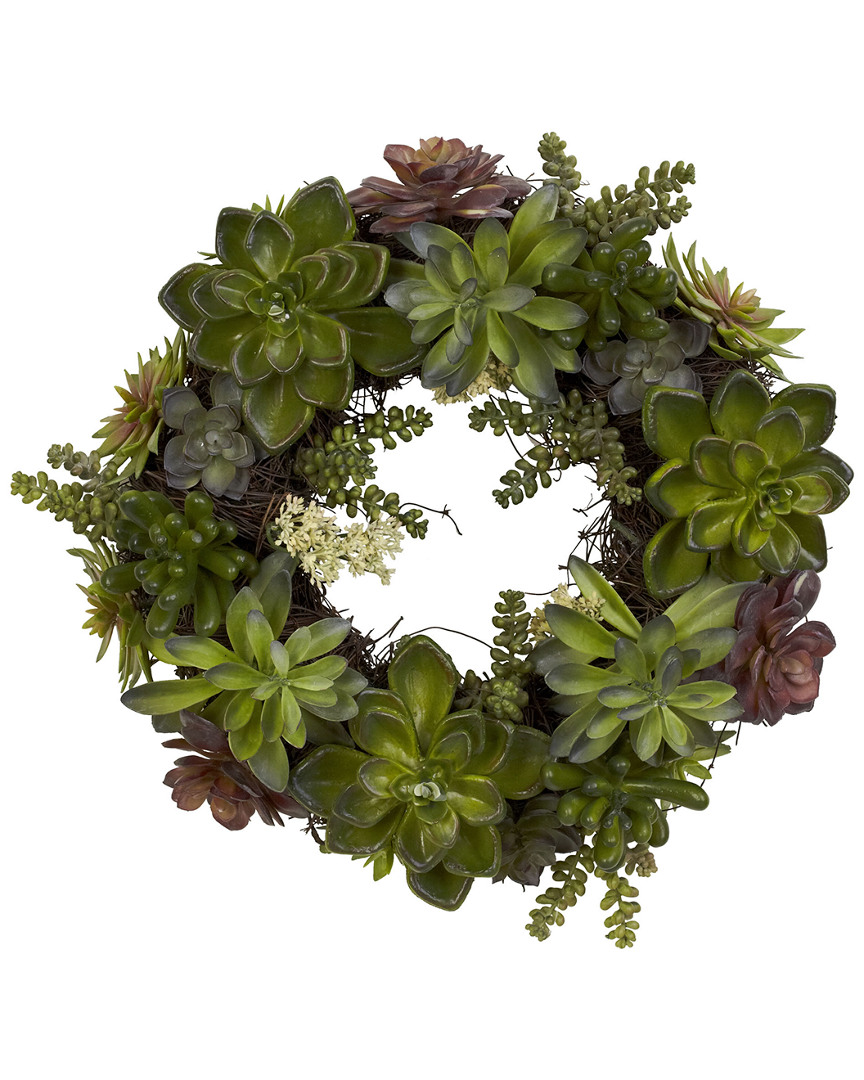 NEARLY NATURAL NEARLY NATURAL 20IN SUCCULENT WREATH