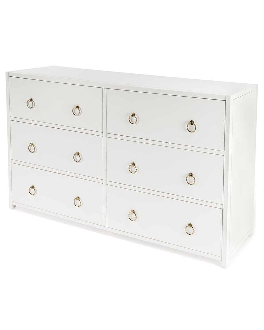 Butler Specialty Company Lark 6 Drawer White Dresser