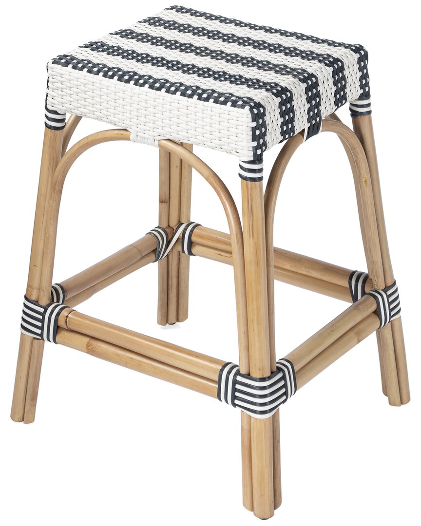 Butler Specialty Company Robias & Rattan 24.5in Counter Stool In Navy