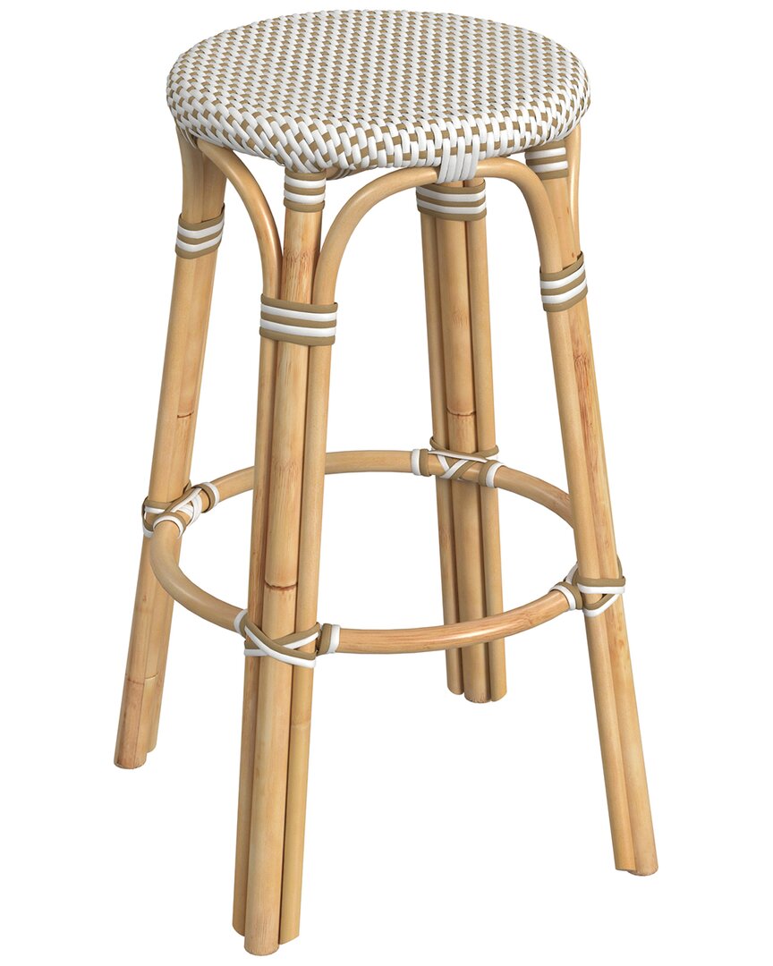 Butler Specialty Company Tobias Tan/beige Rattan Bar Stool In Tan