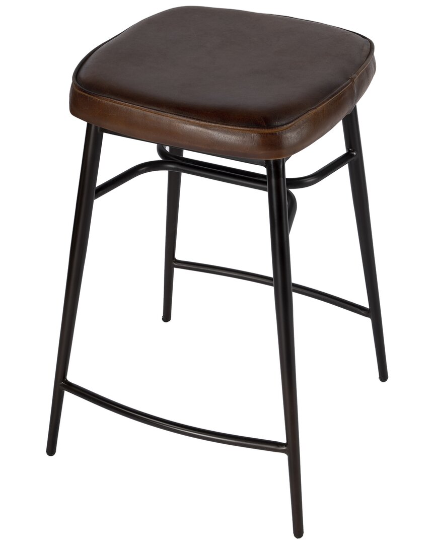 Butler Specialty Company Arlington 26in Square Leather Counter Stool In Brown