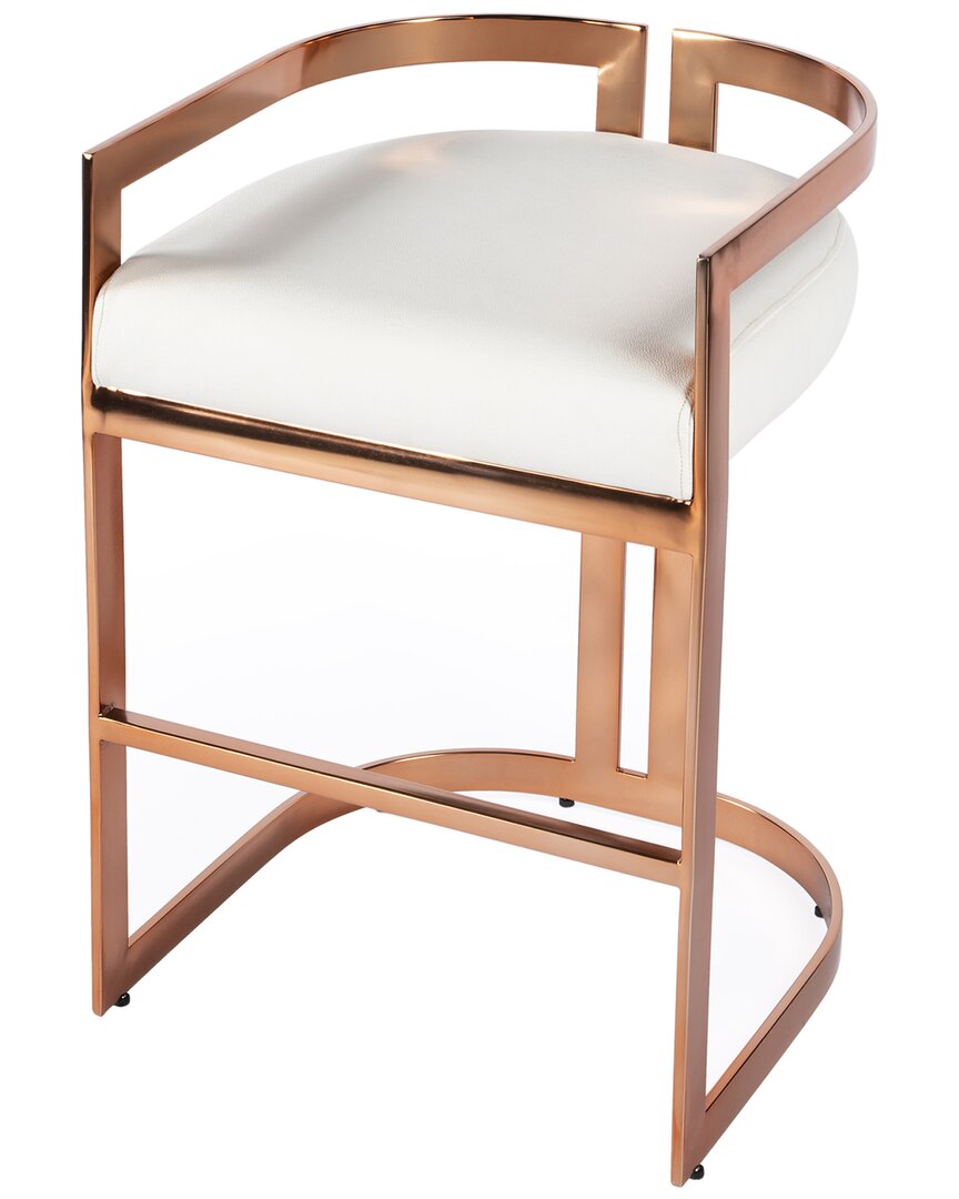 Butler Specialty Company Clarence Rose Gold & Faux Leather Counter Stool