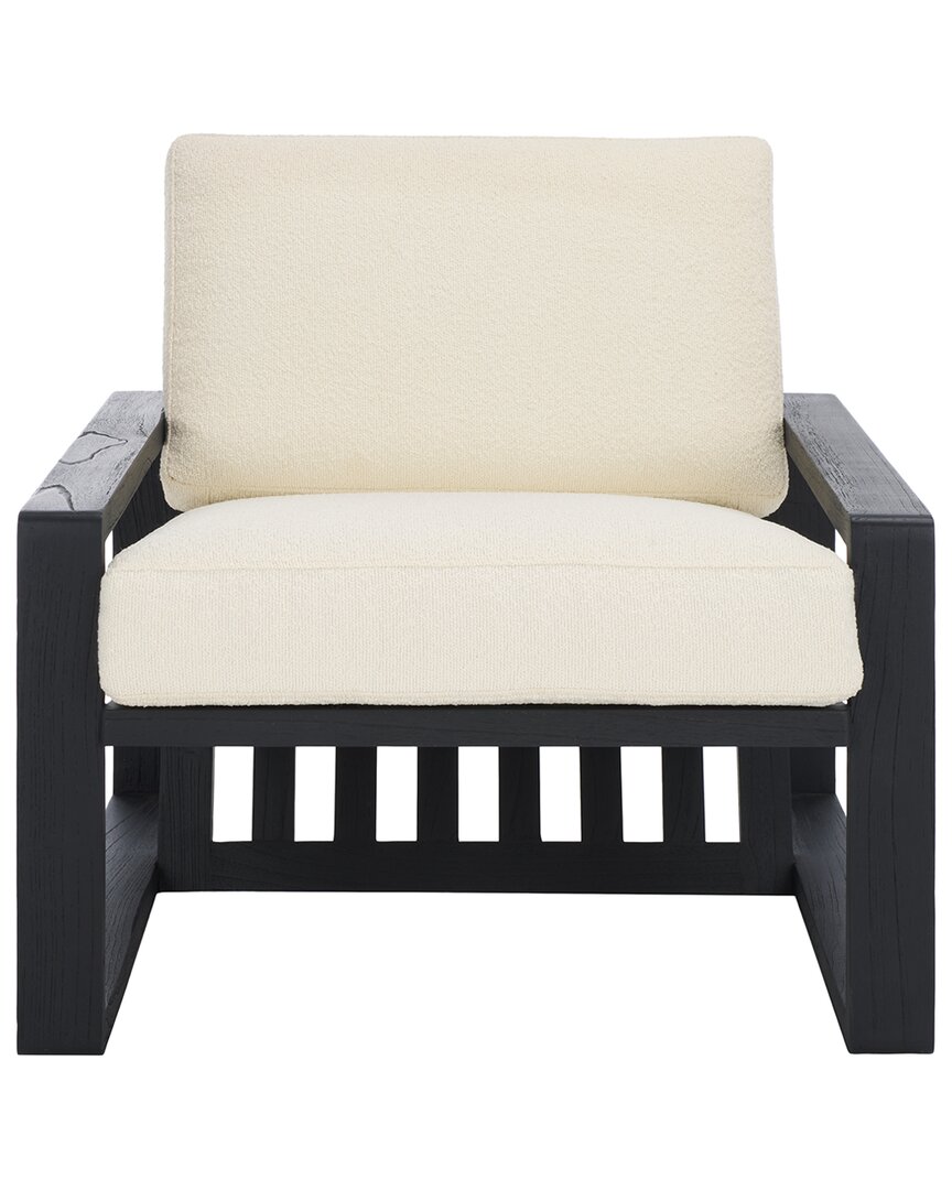 Safavieh Couture Decarlo Wooden Frame Accent Chair In Beige