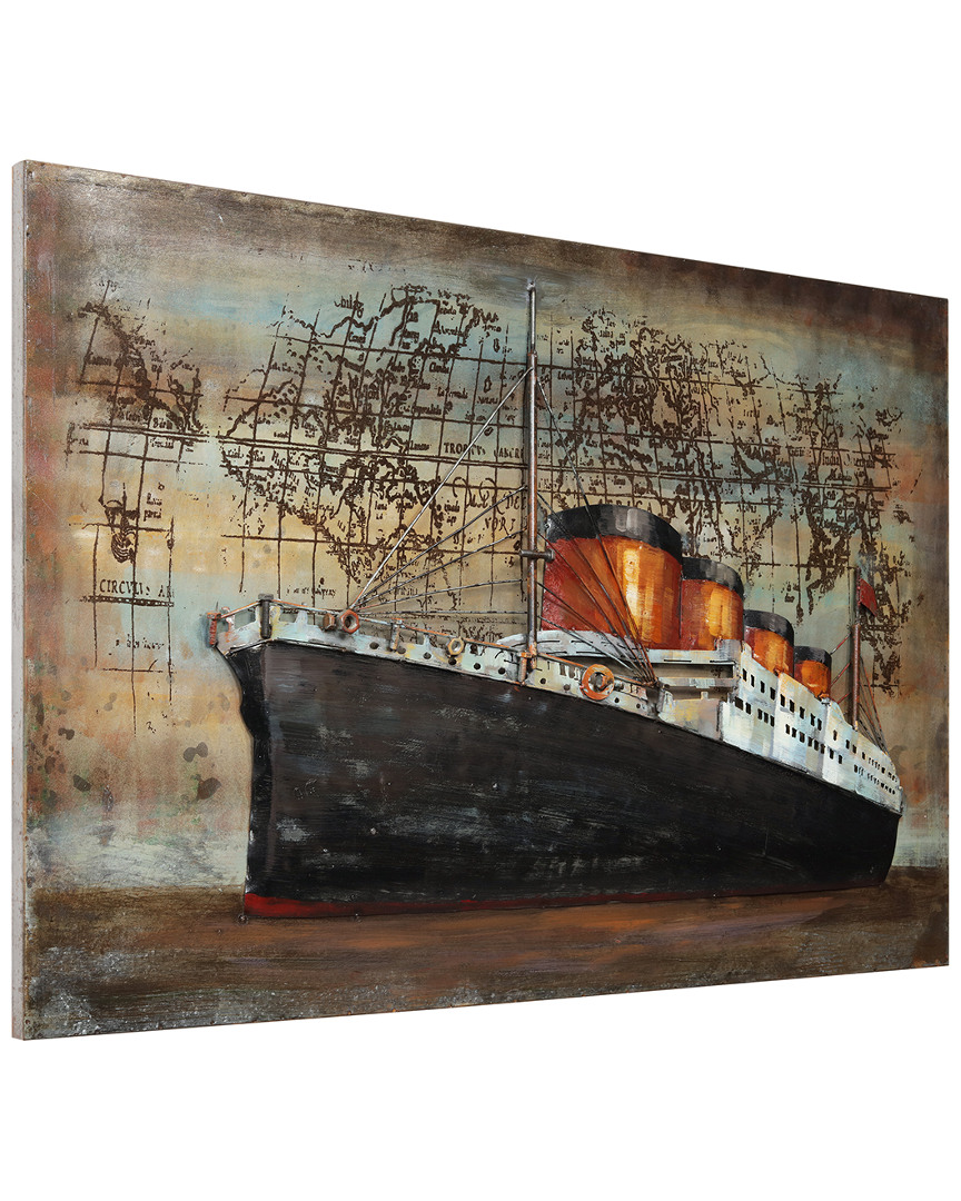 Empire Art Direct Black Ship Metal Artwork