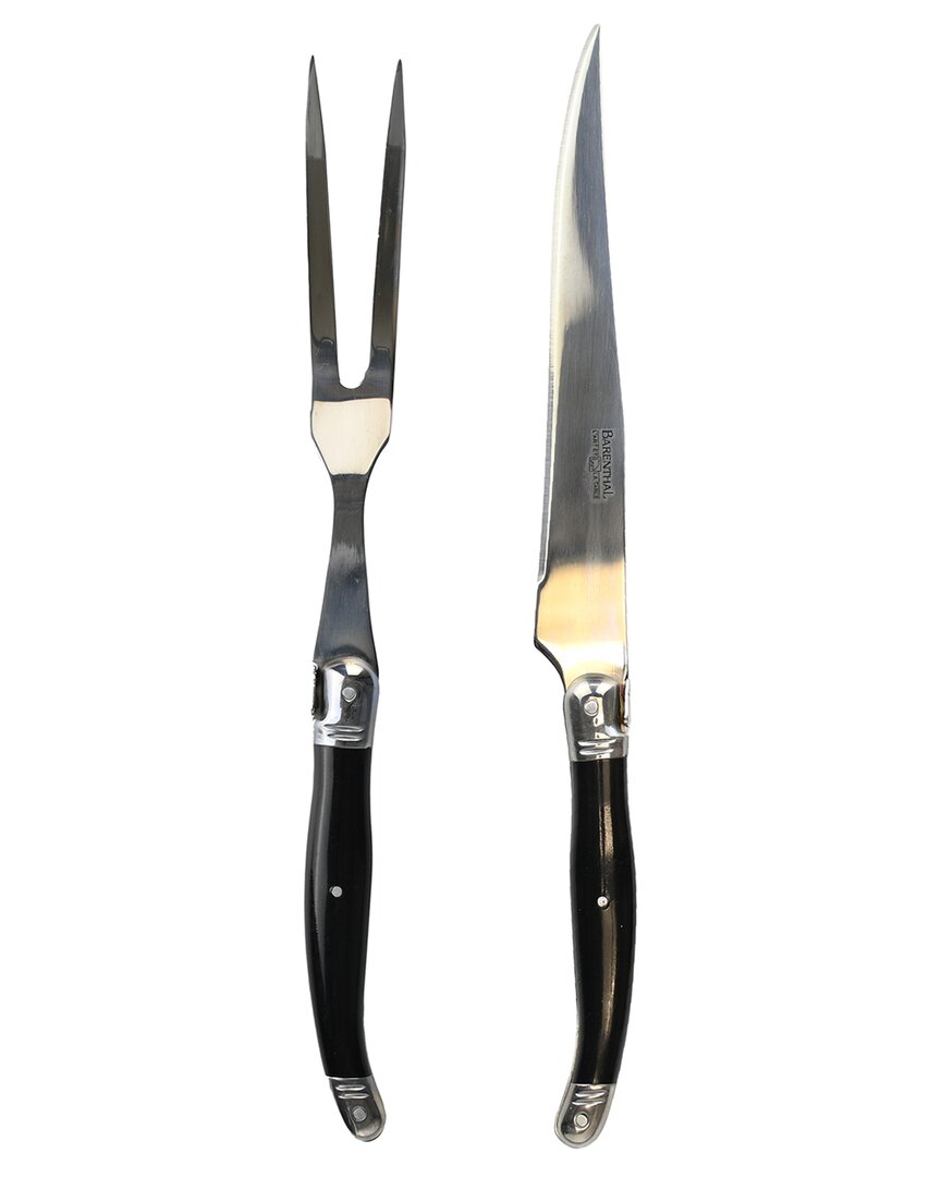 Barenthal 2pc Black Laguiole Inspired 18/10 Stainless Steel Carving Fork And Knife Set